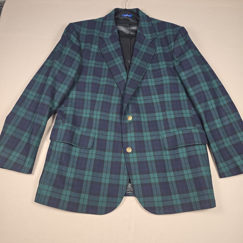 Vintage 50s Pendleton Black Watch Tartan Wool Blazer - Jacket Mens 48 Long USA